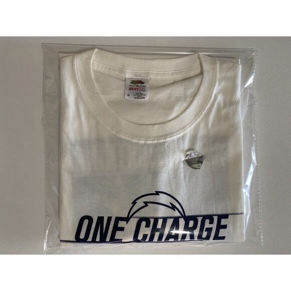 San Diego Chargers One Charge Men's T Shirt XL White Fruit Loom Tee NFL Vtg - Picture 5 of 11